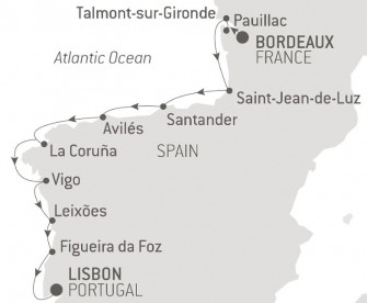 Маршрут круиза «Бискайский залив и Пиренейский полуостров»