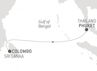 Маршрут круиза «Морской переход Пхукет - Коломбо»