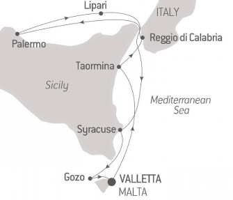 Маршрут круиза «Берега Сицилии»