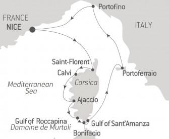 Маршрут круиза «Круиз вокруг Корсики»