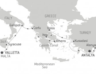 Маршрут круиза «Средиземноморье: по следам великих цивилизаций»