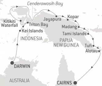 Маршрут круиза «Одиссея по Новой Гвинее»