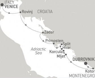 Маршрут круиза «Прекрасная Далмация»