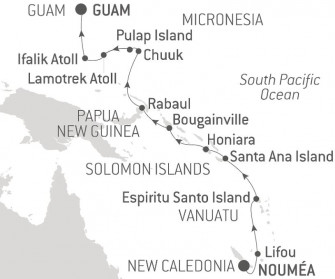 Маршрут круиза «Круиз из Новой Каледонии по Микронезии»