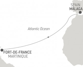 Маршрут круиза «Трансокеания: из Малаги в Фор-де-Франс»