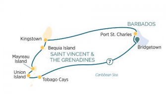 Маршрут круиза «Яхтинг на Гренадинах и Наветренных островах»