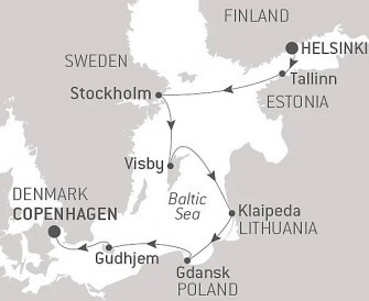 Маршрут круиза «Круиз по историческим городам Балтийского моря»