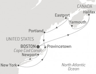 Маршрут круиза «Музыкальный круиз по Новой Шотландии и восточному побережью США»