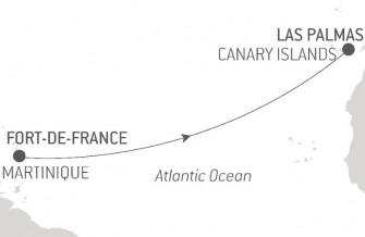 Маршрут круиза «Трансокеания: из Фор-де-Франс в Лас-Пальмас»