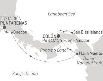 Маршрут круиза «Панама и Коста-Рика: природные чудеса Центральной Америки»