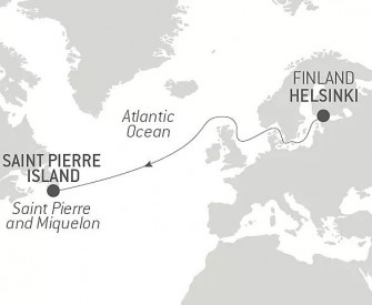 Маршрут круиза «Морской переход из Хельсинки в Сен-Пьер и Микелон»