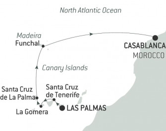 Маршрут круиза «Гастрономическая прогулка по Канарским островам »