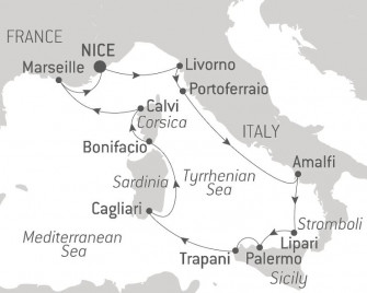 Маршрут круиза «Средиземноморская весна во Франции и Италии»