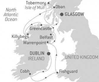 Маршрут круиза «Кельтские тайны и пейзажи»
