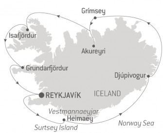 Маршрут круиза «Исландская природа и традиции»