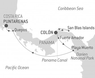 Маршрут круиза «Панама и Коста-Рика: природные чудеса Центральной Америки»