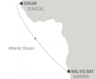 Маршрут круиза «Трансокеания: Уолфиш-Бей - Дакар»