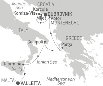 Маршрут круиза «Адриатика и Ионическое море»