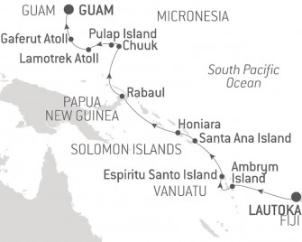 Маршрут круиза «Круиз по островам Океании и Микронезии»