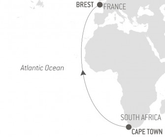 Маршрут круиза «Океанское путешествие: Кейптаун - Брест»