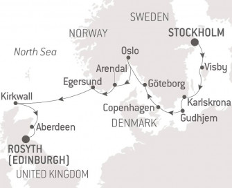 Маршрут круиза «Культурные сокровища Скандинавии»