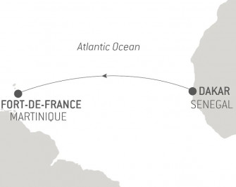 Маршрут круиза «Трансокеания: большое путешествие из Дакара в Фор-де-Франс»