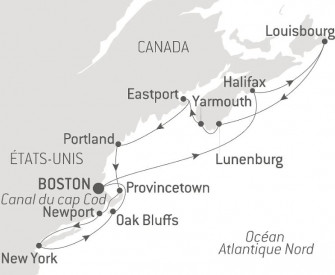 Маршрут круиза «Новая Шотландия и восточное побережье США»