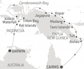Маршрут круиза «Одиссея по Новой Гвинее»