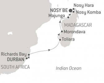 Маршрут круиза «Мадагаскар и Южная Африка»
