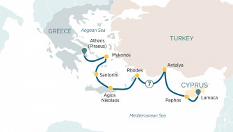 Маршрут круиза «Жемчужины Эгейского моря»