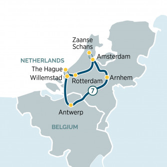 Маршрут круиза «Нидерланды и Бельгия в цветах»
