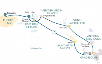 Маршрут круиза «Лучшее на Карибских островах»