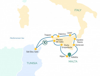 Маршрут круиза «Круиз по Средиземноморью »