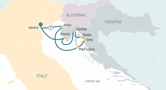 Маршрут круиза «Открытие Адриатики: Венеция, Истрия и Хорватия»