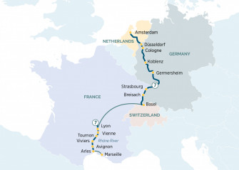 Маршрут круиза «Рейн и Рона в одном путешествии»