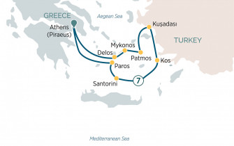 Маршрут круиза «Греческие острова и побережье Турции»