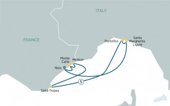 Маршрут круиза «Гран-при Монако и Итальянская Ривьера»
