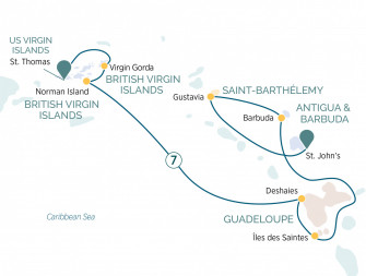 Маршрут круиза «Круиз на яхте по Карибским островам »