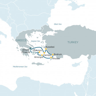 Маршрут круиза «Греческие острова и побережье Турции»