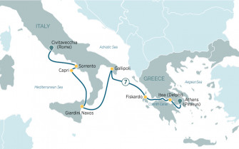 Маршрут круиза «Жемчужины Италии и Греции »