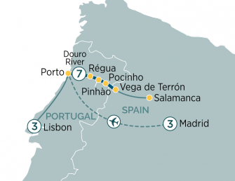 Маршрут круиза «Мадрид, Лиссабон и круиз по Дору»