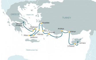 Маршрут круиза «Истории Средиземноморья»