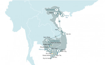 Маршрут круиза «Гранд тур по Вьетнаму и Камбодже»