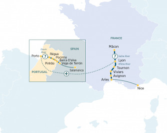 Маршрут круиза «Франция и Португалия: два круиза в одном путешествии»