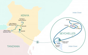 Маршрут круиза «Сафари в Кении и Сейшельские острова»