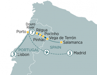 Маршрут круиза «Лиссабон, круиз по Дору и Мадрид»