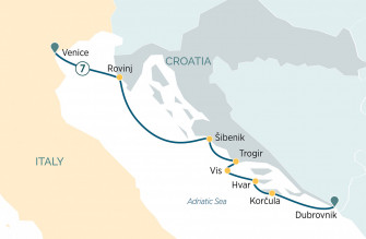 Маршрут круиза «Побережье Хорватии и лучшее из Адриатики»
