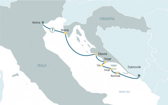 Маршрут круиза «Побережье Хорватии и лучшее из Адриатики»