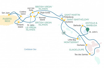 Маршрут круиза «Яхтинг на Карибских островах »