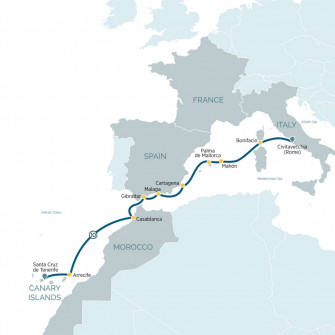 Маршрут круиза «Лучшее в Испании, Марокко и Италии»